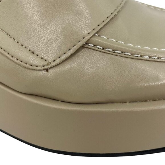 SVEGAN Women Vegan Leather Backless Mule Platform Loafer Size 38 US 7-7.5 Beige - Picture 12 of 16